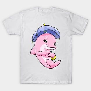 Dolphin with Umbrella T-Shirt